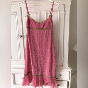Vintage Betsy Johnson pink slip dress in size small